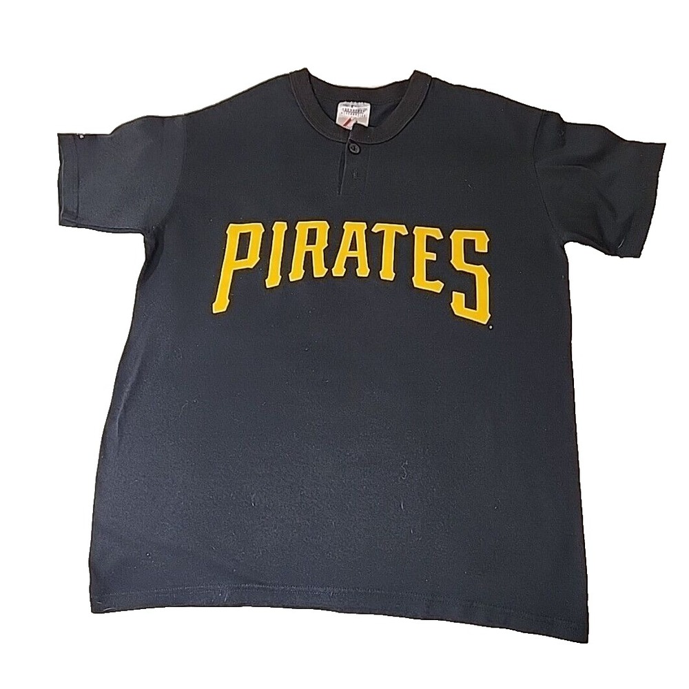 Vintage Pirates T-shirt Mens Extra‎ Large MLB Baseball Majestic Black Authentic